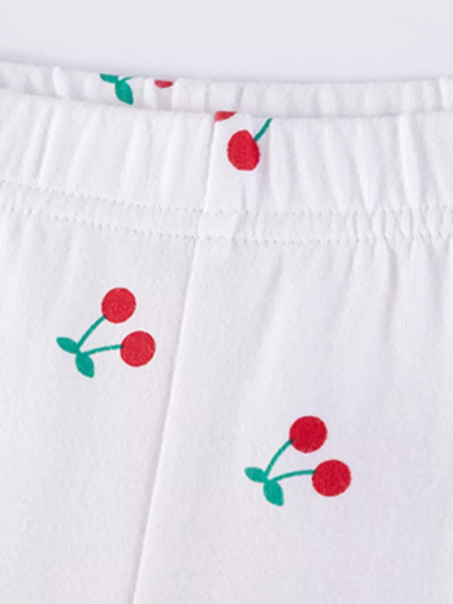 sweatshirt and leggings set in white with graphic print, ditsy print and crew neck