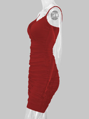 Burgundy bodycon dress