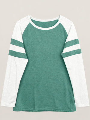 t-shirt in Blue with raglan sleeve and hip-length