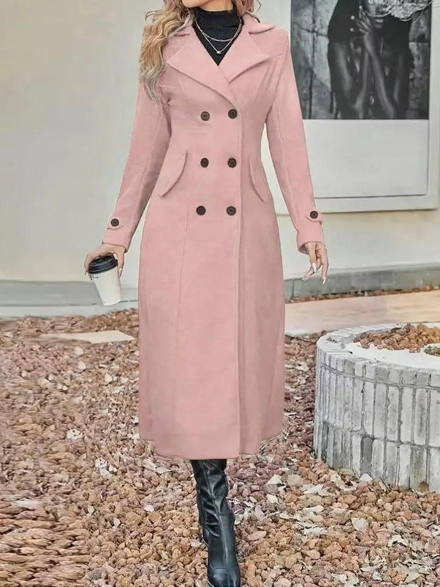 classic trench coat in Light Gray with notch lapel