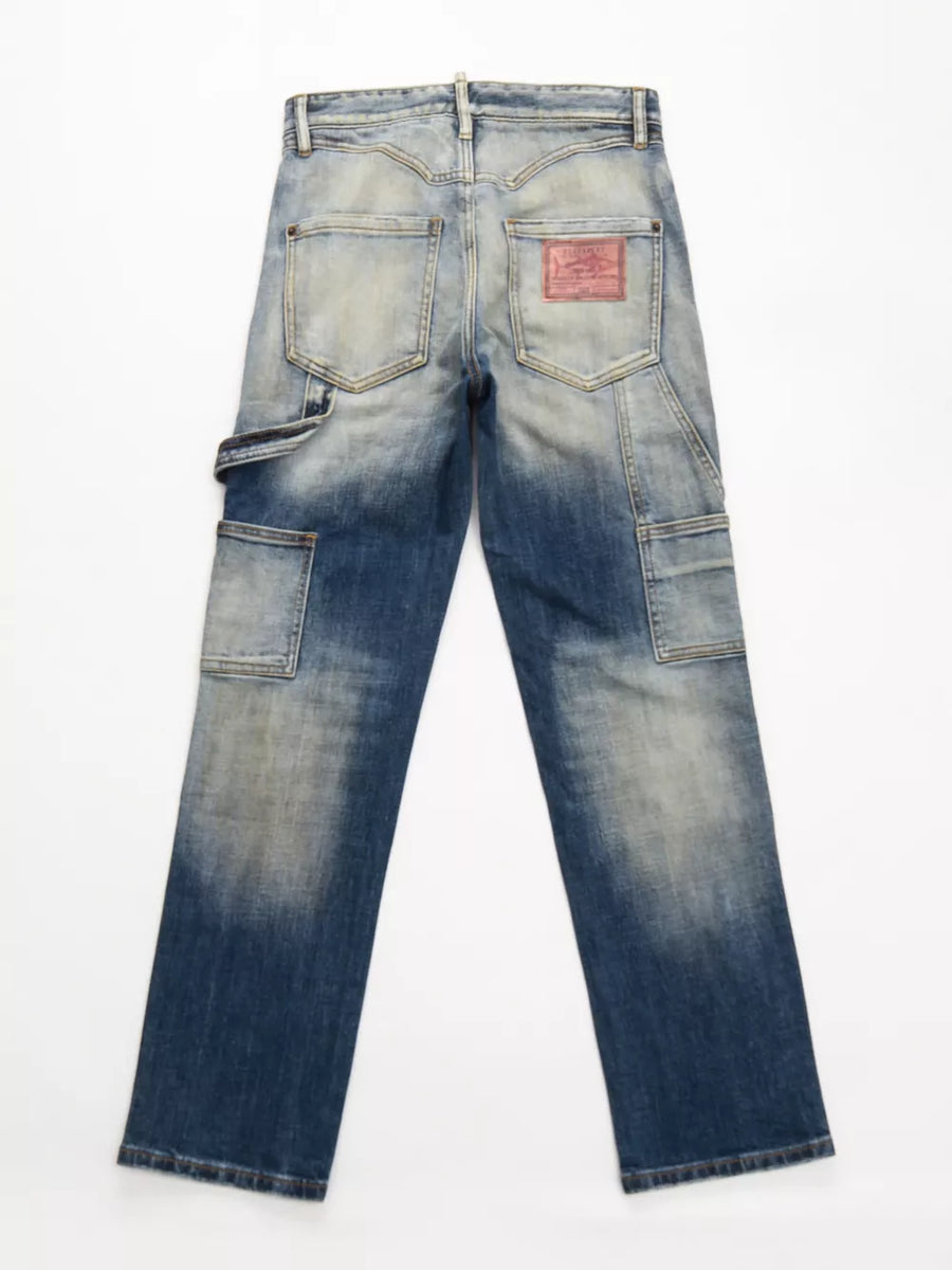 Men's Distressed Wash Jeans in Dark