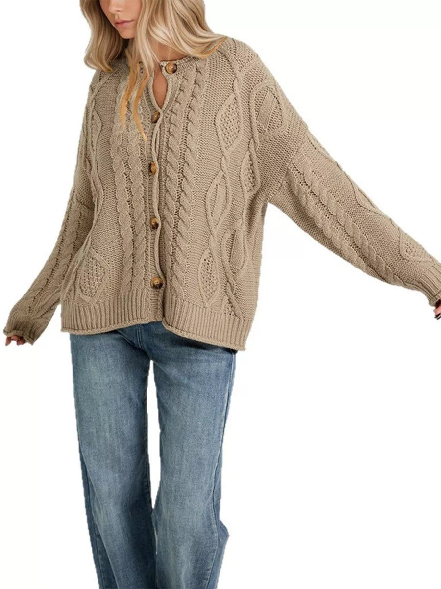 sage green relaxed cardigan with v-neck