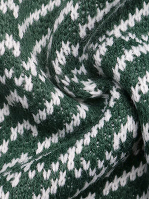 Geometric Patterned Collared Sweater option 10