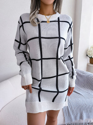 White sweater dress with mini and pullover