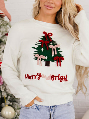 White pullover sweater with hip-length and pullover