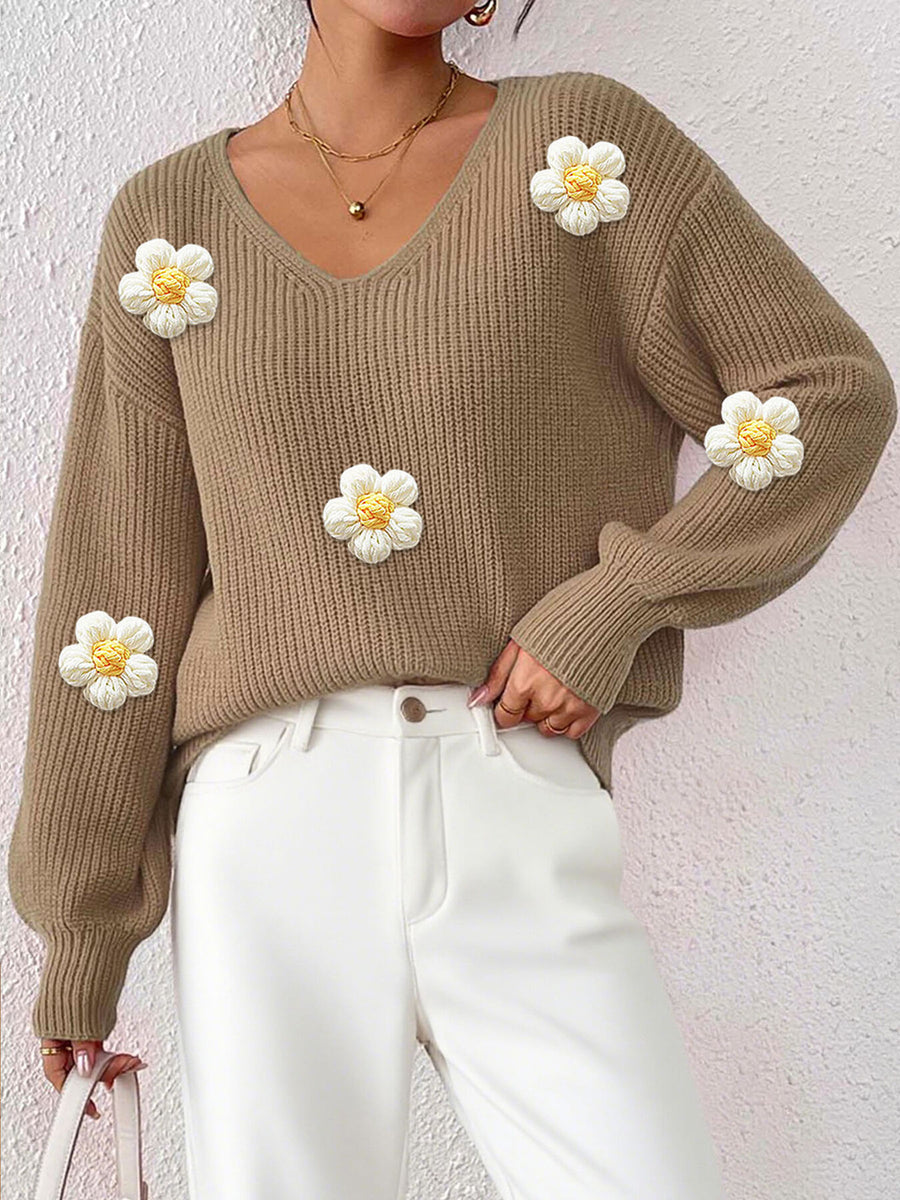 orange v-neck sweater