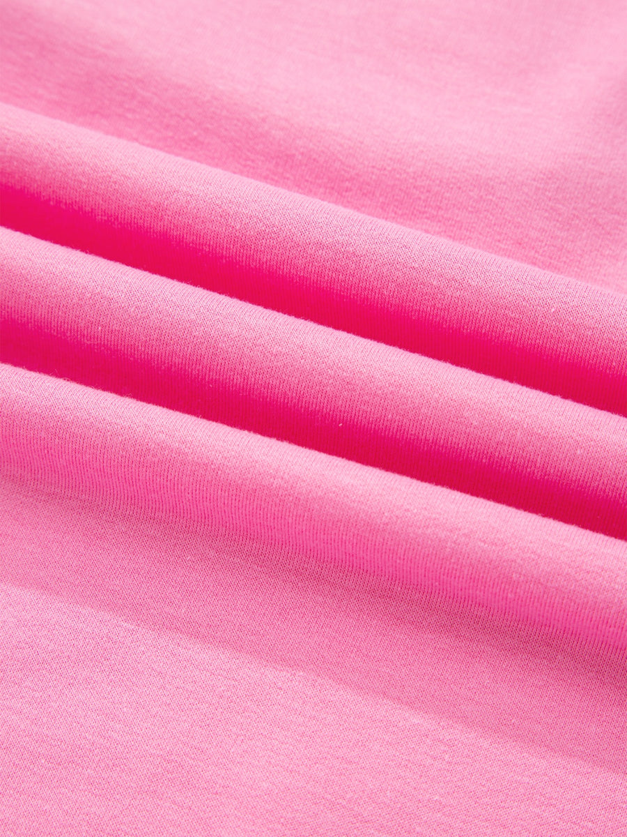 Vibrant pink cotton bikini with drawstring detail