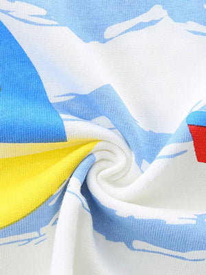 Toddler cotton tee and shorts set with nautical print.