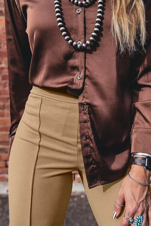 High Waist Full Length Regular Fit Pants option 7