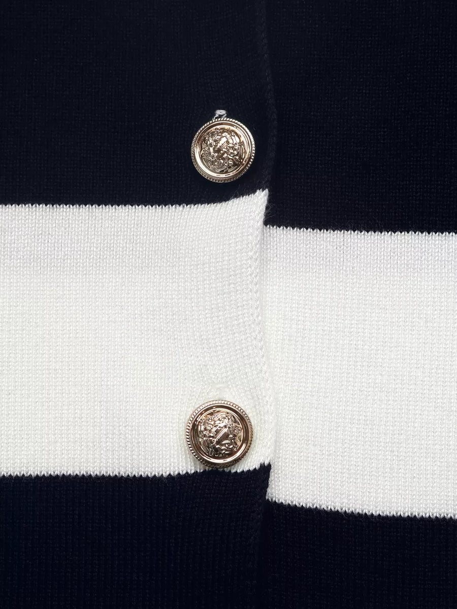 cardigan featuring striped in white with 100% viscose Care instructions: Machine wash cold texture