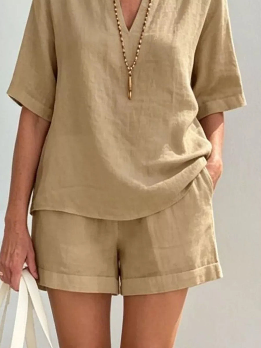 Full Size Half Sleeve Top And Shorts Set, view 12