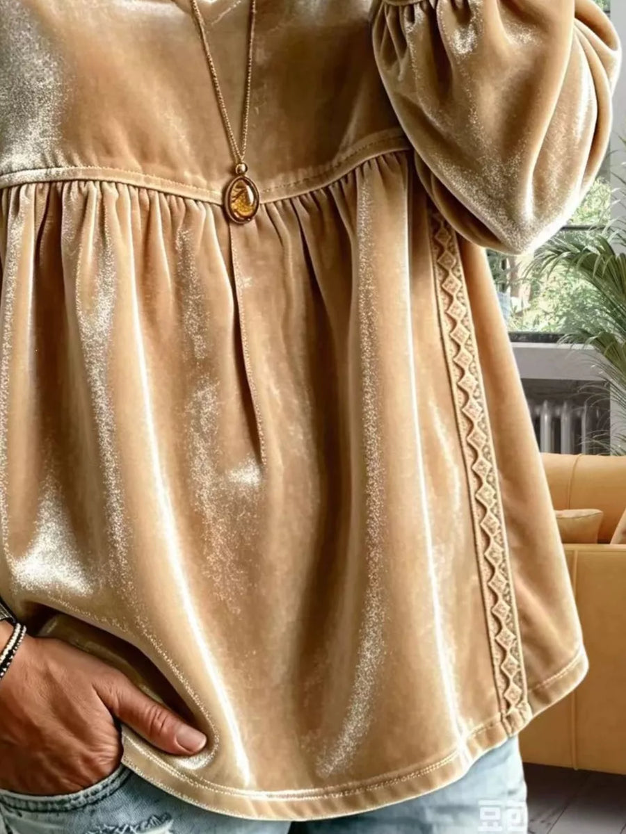 White relaxed blouse with v-neck