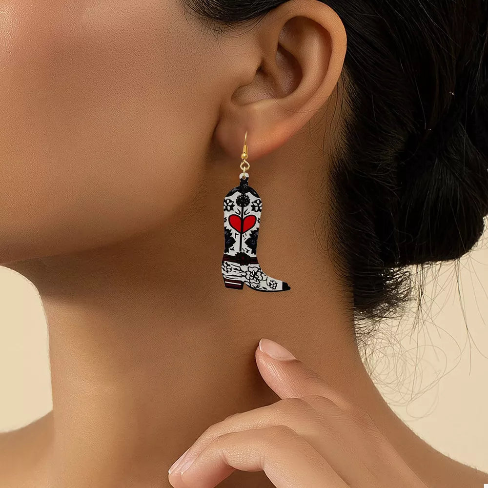 black earrings with floral and not applicable