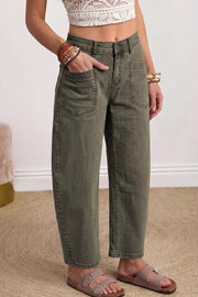 Four Leaf Clover Solid Color Ankle Jeans option 6