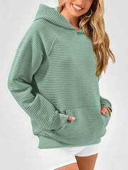 pullover hoodie in Blue with kangaroo pocket and hip-length