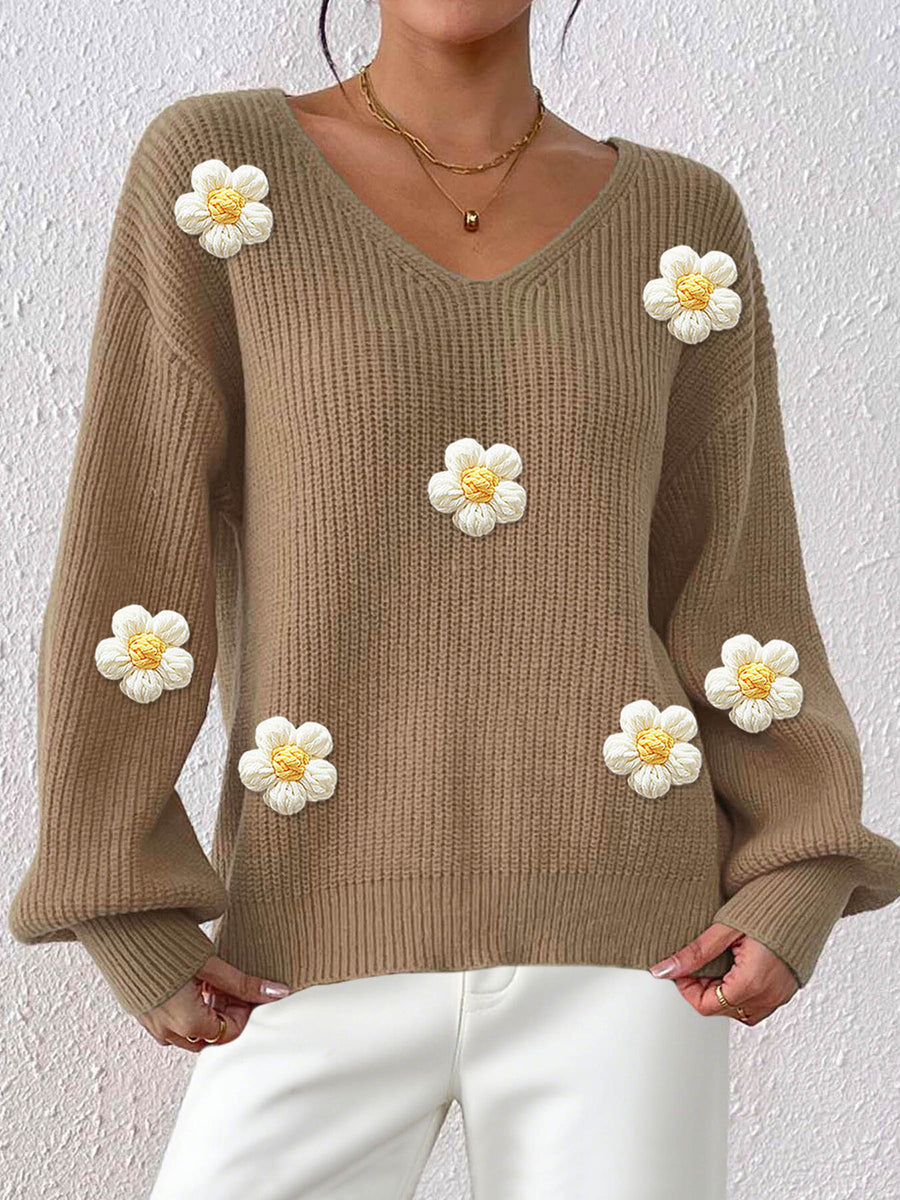 v-neck sweater in Khaki