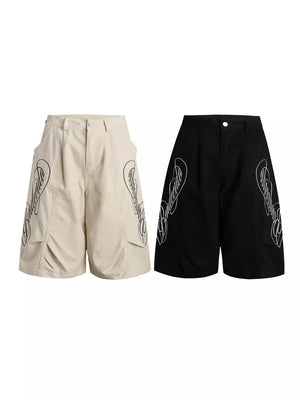 Apricot with Men's Loose Fit Cargo Capris