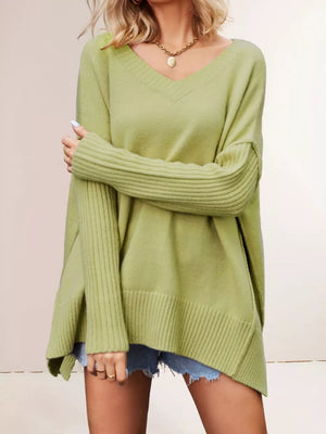 minimalist v-neck sweater in Grey with v-neck