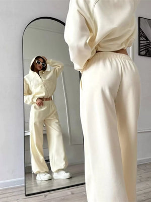 lounge set in Light Blue with drawstring and waist-length