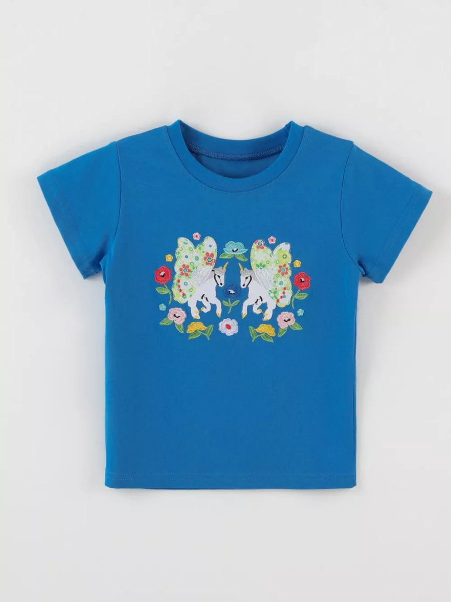 Children's Embroidered Unicorn T-shirt in this colorway