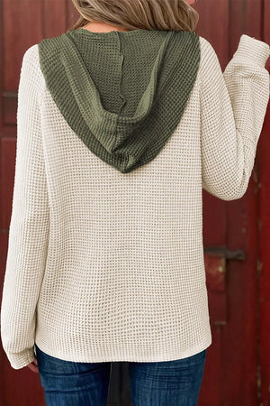 61% polyester, 37% viscose, 2% elastane Care instructions: Machine wash cold pullover hoodie in White with relaxed silhouette