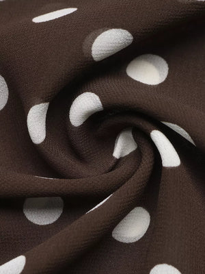 blouse in chocolate brown with mock neck and long sleeve