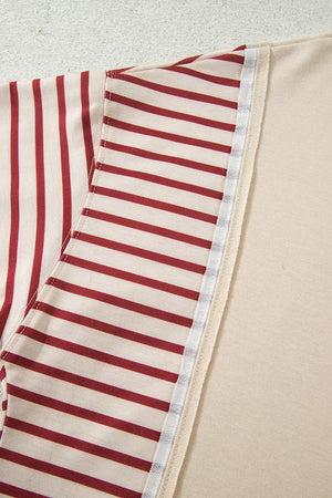 sweatshirt featuring striped in burgundy with 100% polyester Care instructions: Machine wash cold texture