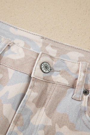 jeans in light beige with pocketed and ankle-length