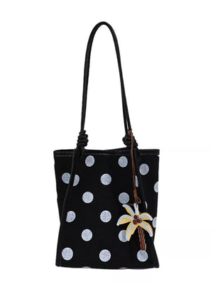 Black with Polka Dot Shoulder Bag