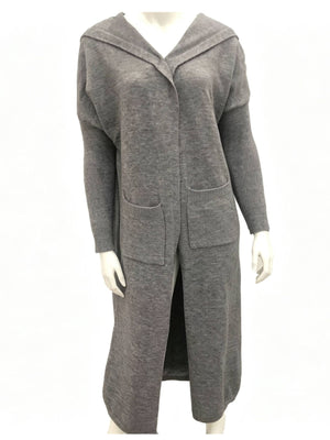French Blue oversized cardigan with hooded