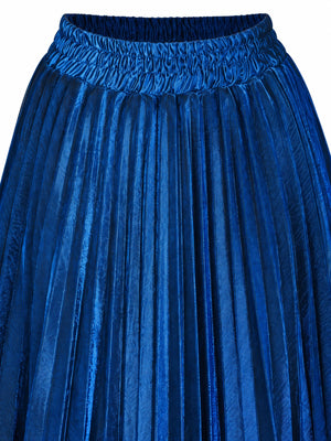 High-Waisted Pleated Maxi Skirt in Elegant Gold
