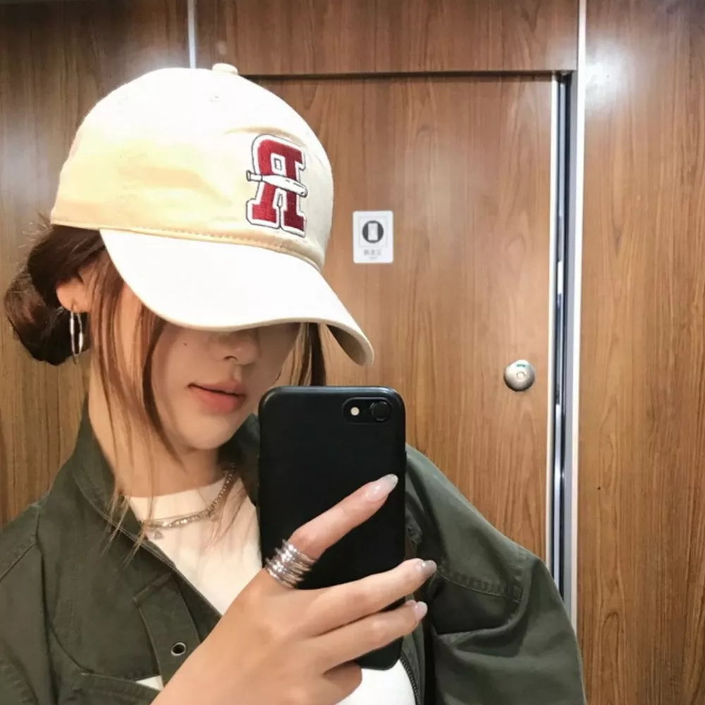 Black Letter Embroidered Classic Baseball Cap