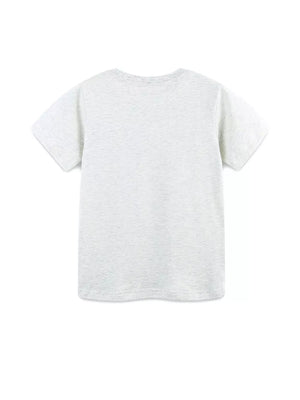 Baby & children's grey cotton t-shirt, short sleeves, crew neck, plain back