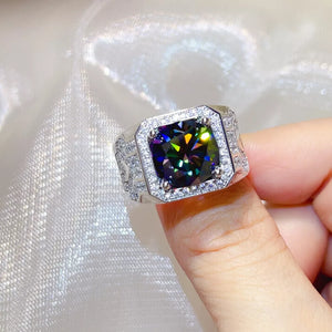 5 Carat Sterling Silver Geometric Solitaire Moissanite Ring