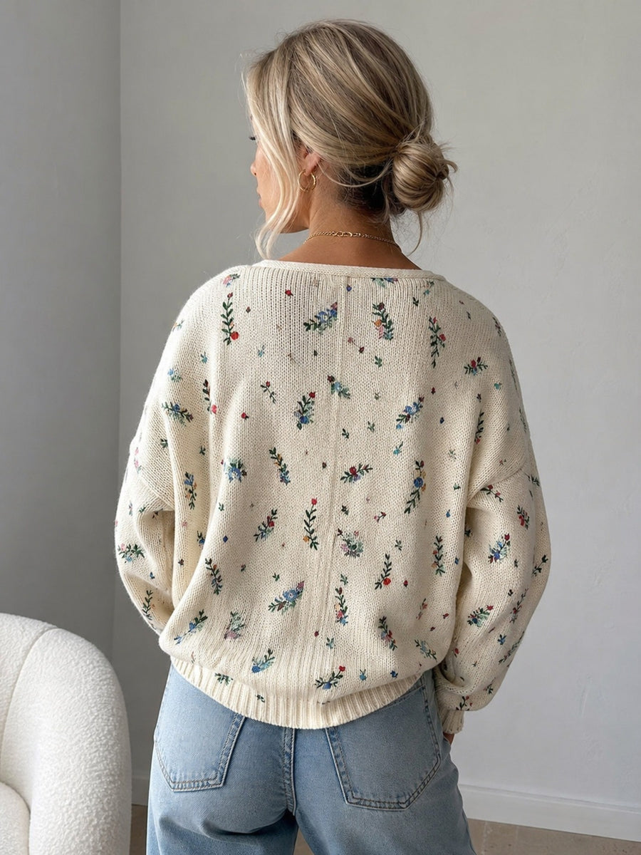 cottagecore cardigan in Apricot with v-neck
