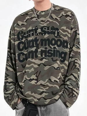 olive t-shirt with camo and crew neck