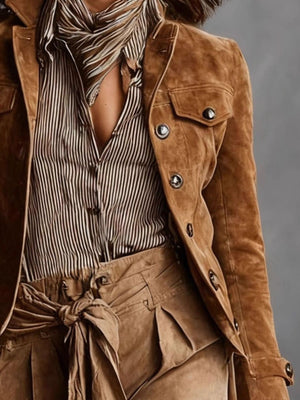 100% polyester Care instructions: Machine wash cold blazer in Caramel with regular silhouette