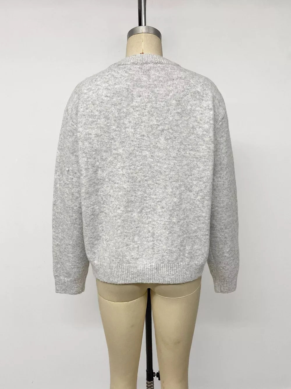 Gray/white cardigan