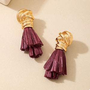 18K Gold-Plated,Alloy,Resin Care instructions: Avoid wearing during exercise, as earrings in burgundy with flared silhouette