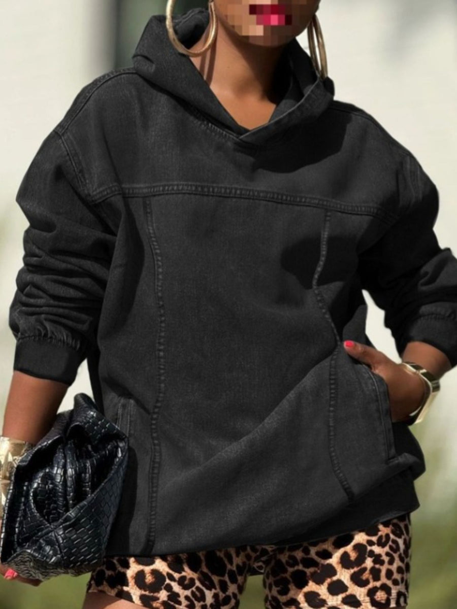 streetwear pullover hoodie in Light Blue with hooded