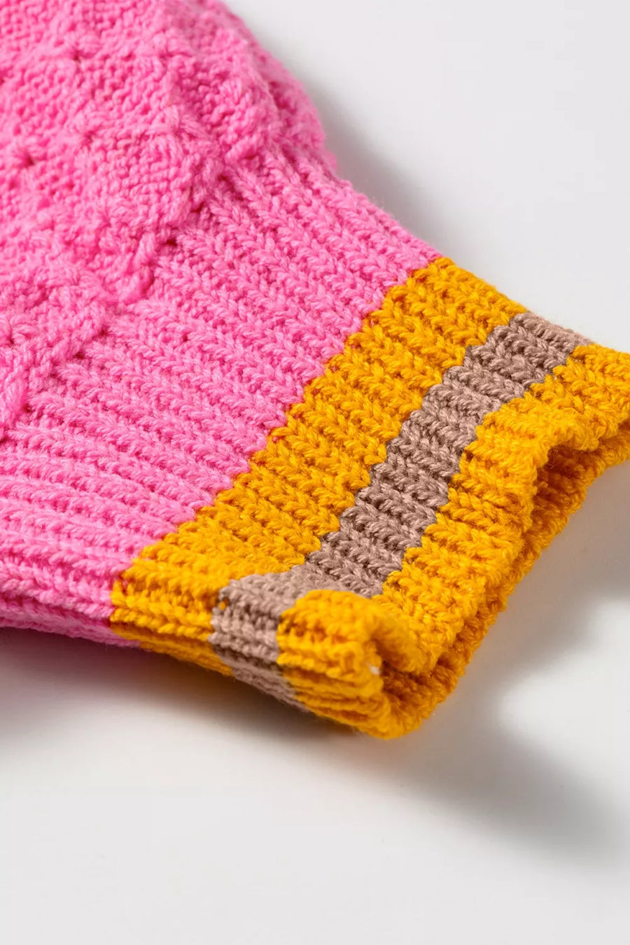 Striped Colorblock Drop Shoulder Sweater option 10