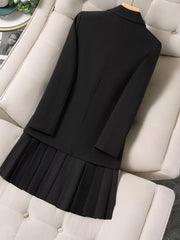 Plus Size Asymmetrical Pleated Blazer Dress option 8
