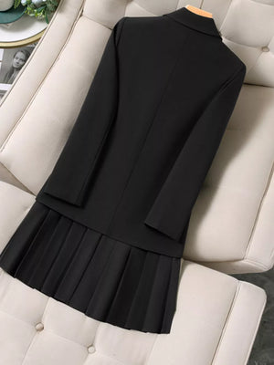 Plus Size Asymmetrical Pleated Blazer Dress option 8