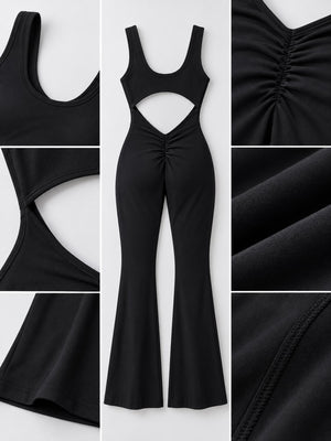 Contains at least 90% but less than 95% polyester jumpsuit in Burgundy with bodycon silhouette
