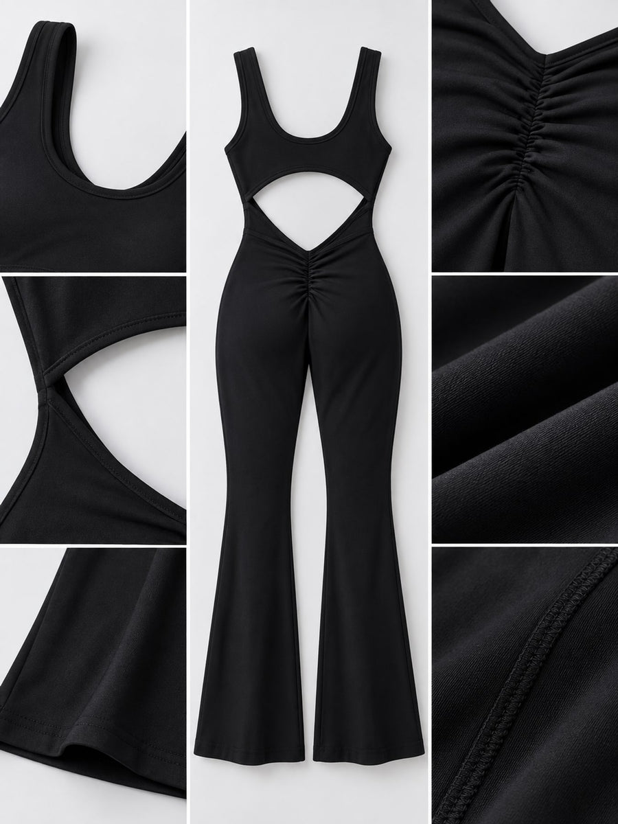 Contains at least 90% but less than 95% polyester jumpsuit in Burgundy with bodycon silhouette