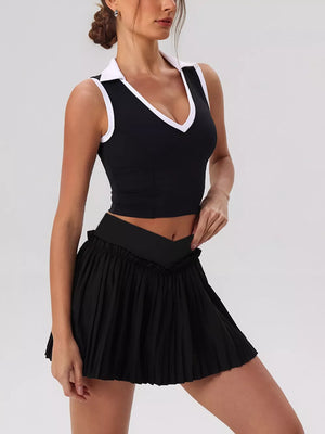 Blush Pink fitted activewear with v-neck