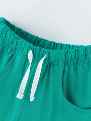 Children's Animal Race Round Neck Tee And Shorts Set option 5