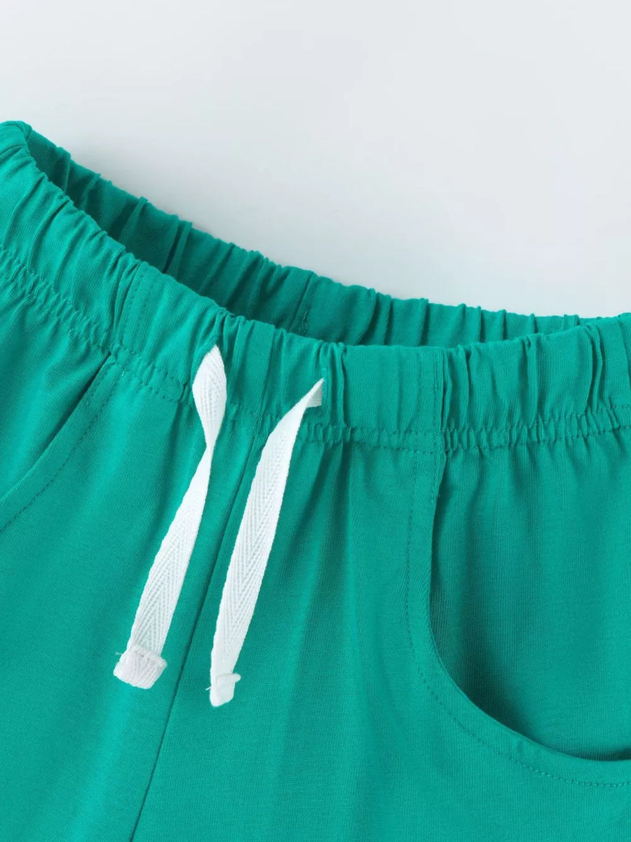Children's Animal Race Round Neck Tee And Shorts Set option 5