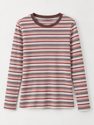 classic t-shirt in Green - Striped with crew neck