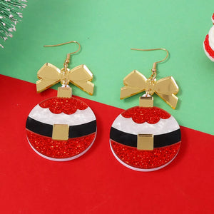 earrings in red featuring glitter detail and dangle fit